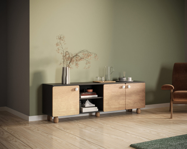 Комод низкий с тремя дверками Split SP05