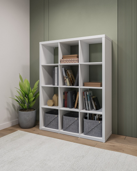 Стеллаж Фора 12, широкий стеллаж с открытыми ячейками