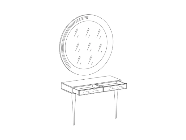 Столик туалетный Cloud белый / ножки черные