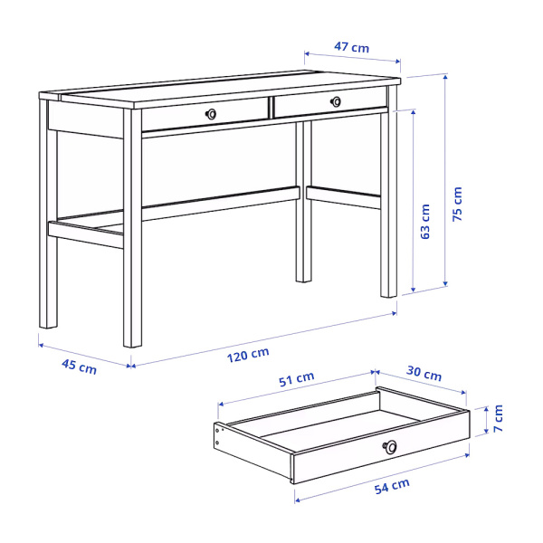 Стол письменный 02 Кымор Hemnes Кантри