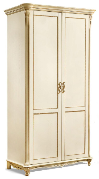 Шкаф для одежды 2д Алези П1.350.1.01 (П349.10) (Слоновая кость с золочением)