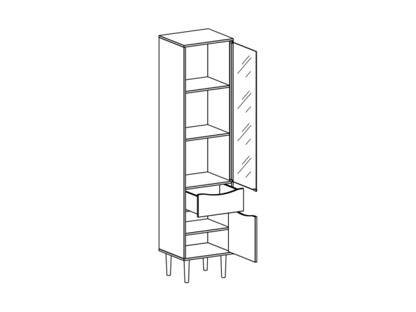 Шкаф-витрина Like правая / белая