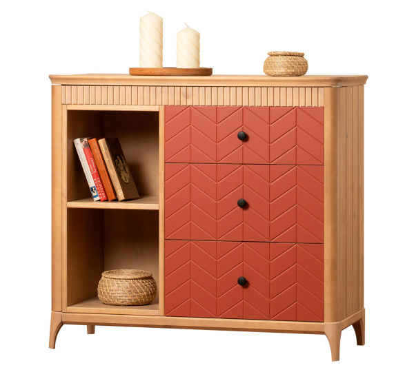 Комод Вида №9 (Фасад Ёлка, Цвет Эмаль,  Высота ножек 180)