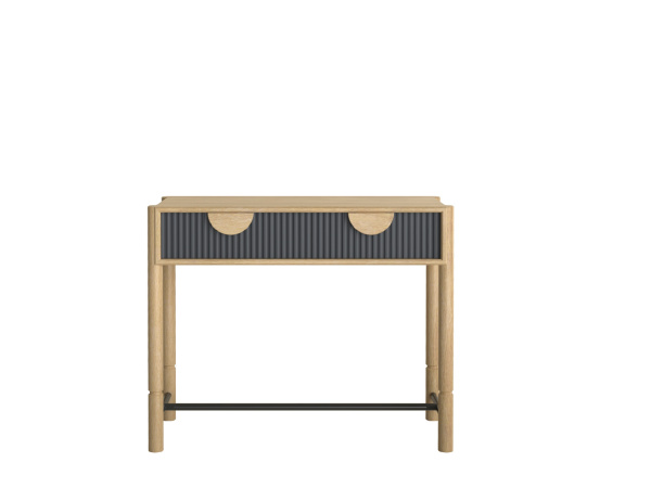 Консоль Oldem с 2 ящиками узкая (Дуб натуральный/графитовый серый)