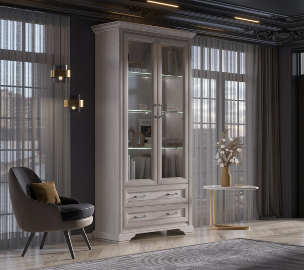 Шкаф с подсветкой СТИЛИУС B169-REG2W2S