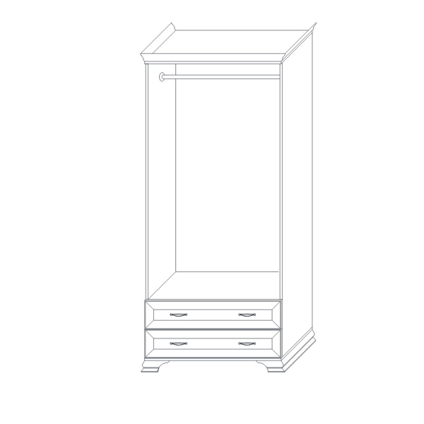 Шкаф 2-х дверный (корпус) Сиена