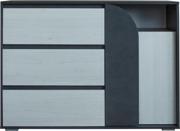 Комод Челси Бум П3.0587.1.03 (Дуб Бордо лайт + Металл Бруклин)