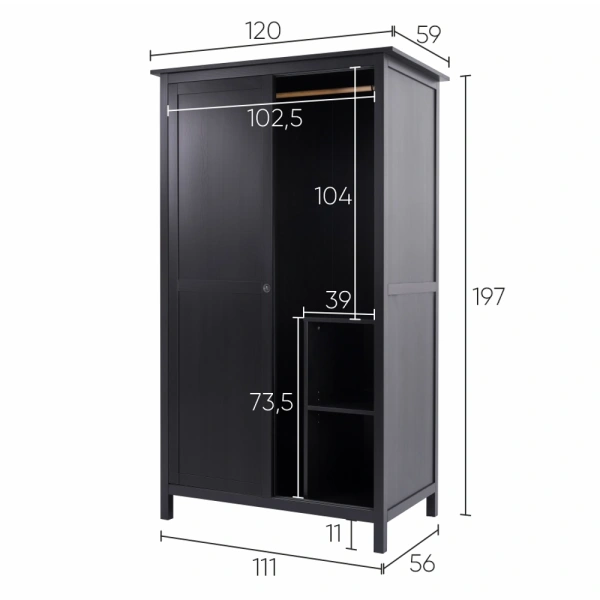 Шкаф двухдверный Кымор Hemnes