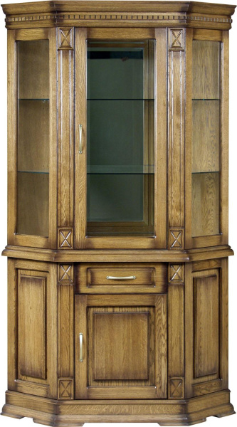 Шкаф комбинированный угловой Верди Классик П1.0487.0.18 (Дуб рустикаль с патинированием)