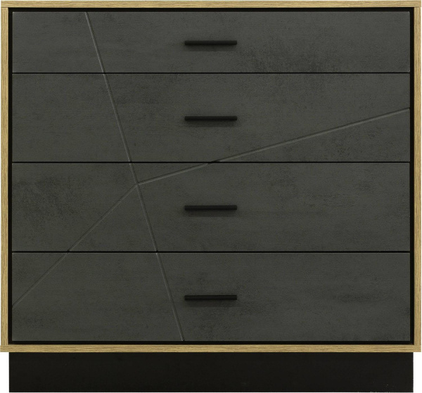 Комод Лайн П6.619.1.02 (П620.02) (Камень серый/Дуб вотан/Чёрный)
