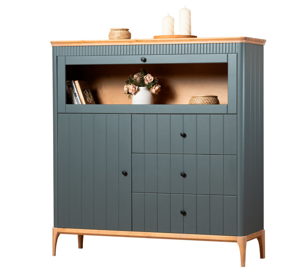 Комод Вида №34 (Фасад Ёлка, Цвет Эмаль,  Высота ножек 180)