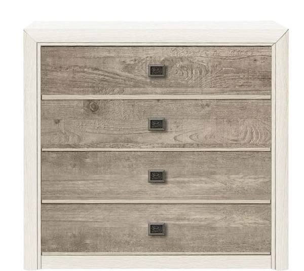 Комод КОЕН KOM4S (Ясень снежный. Сосна натуральная)