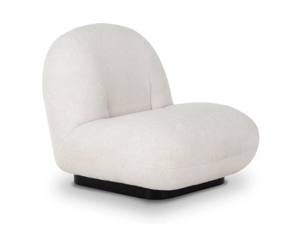 Кресло Pacha Wood (Ткань мех Lamb MT 10, Основание Черное)