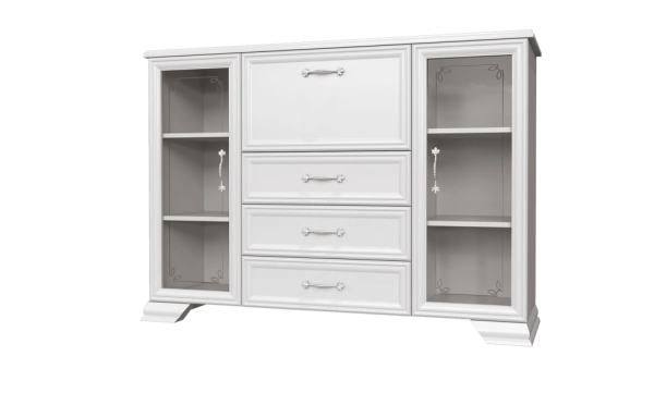 Комод бар Грация (ЛДСП/МДФ(рамка) цвет Белый (ГОСТИНАЯ))
