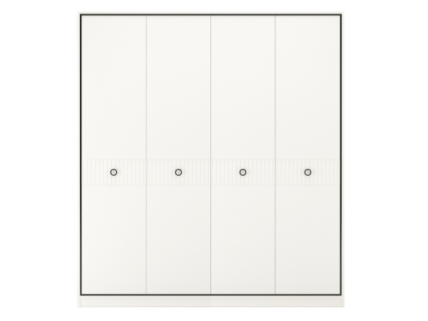 Шкаф четырехстворчатый Nice (Молочный/Черный)