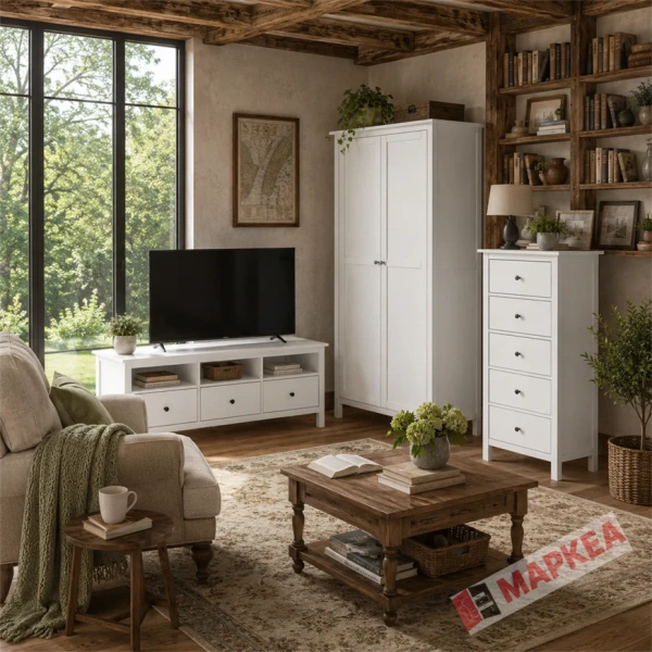 Шкаф Кантри Hemnes 20 ММЦ (Белый лак)