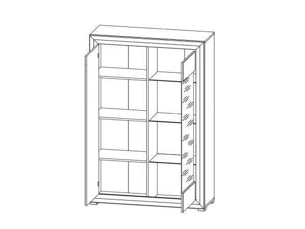 Шкаф с подсветкой МАЛЬТА B136-REG1W1D