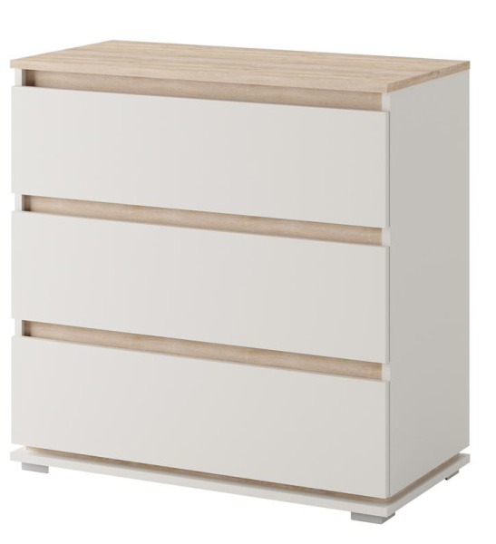 Комод Юта 3 ящика (3 ЯЩИКА  ЛДСП Персидский жемчуг/ЛДСП Дуб Торонто)