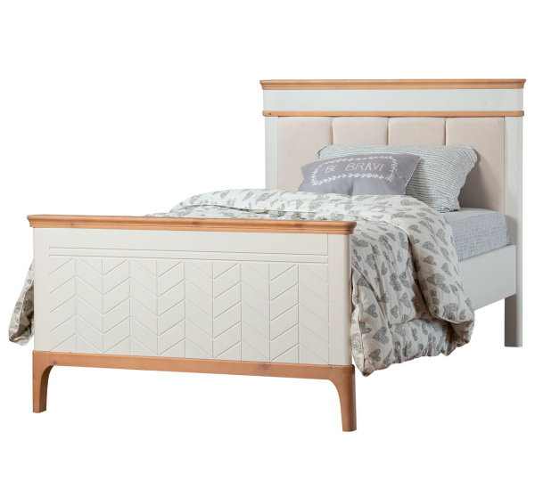 Кровать мягкая односпальная Вида №21 (800х1600 эмаль)