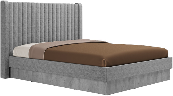 Кровать Бержер 1800 с ПМ (Метрополитан Грей/Белый)
