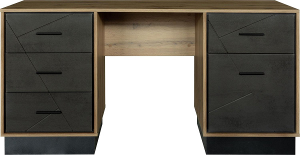 Стол письменный Лайн П6.619.2.15 (П619.15) (Камень серый/Дуб вотан/Чёрный)