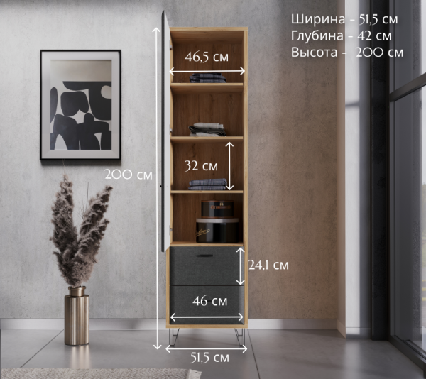 Шкаф ГРЕЙС REG1D2S