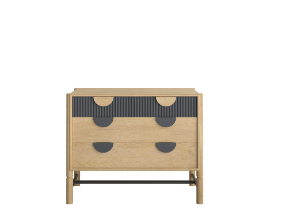 Комод Oldem 4 ящика узкий (Дуб натуральный/графитовый серый)