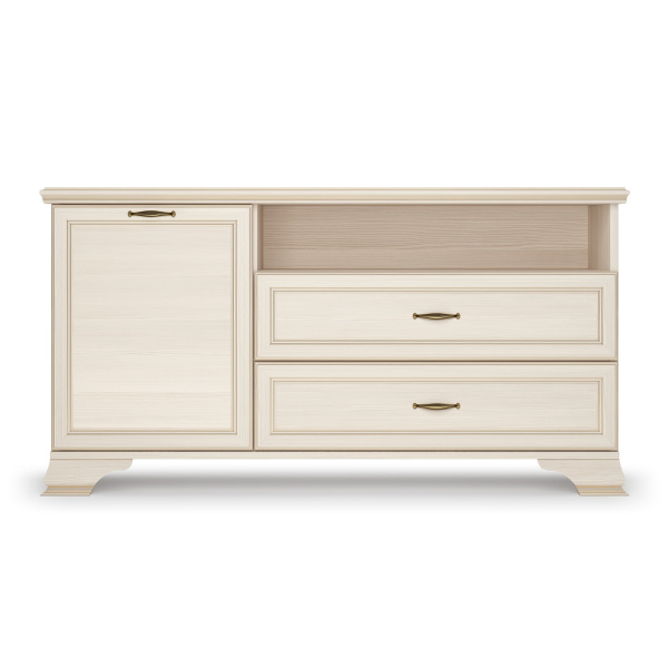 Тумба для аппаратуры 2 Сиена (Бодега Белый (Патина Золото))