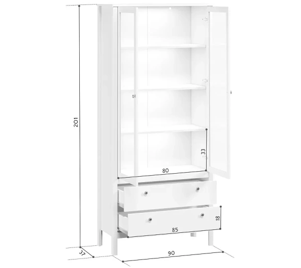 Шкаф с подсветкой ХЕЛЬГА REG2W2S