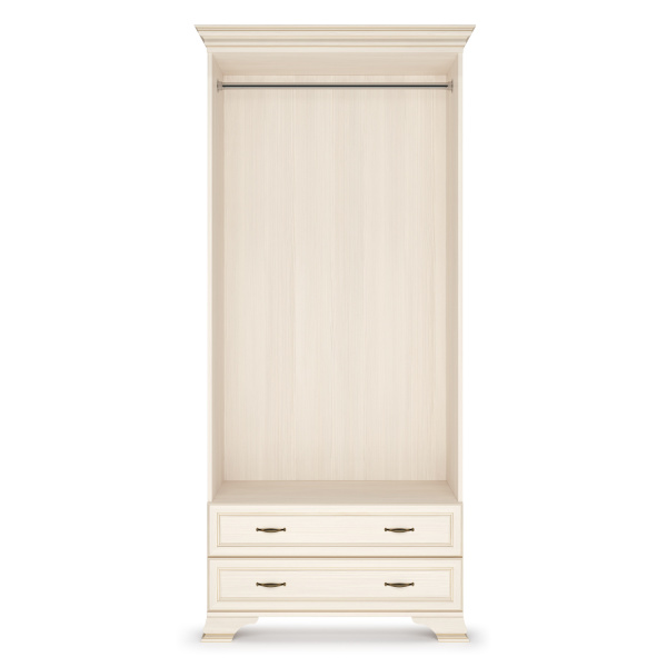 Шкаф 2-х дверный (корпус) Сиена (Бодега Белый (Патина «Золото»))