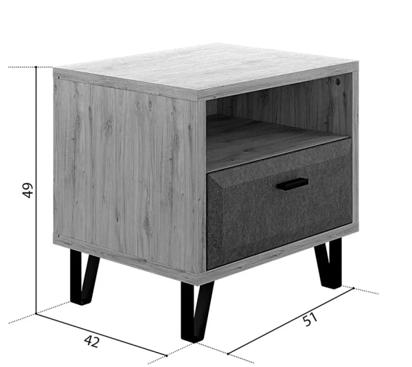 Тумба прикроватная ГРЕЙС KOM1S