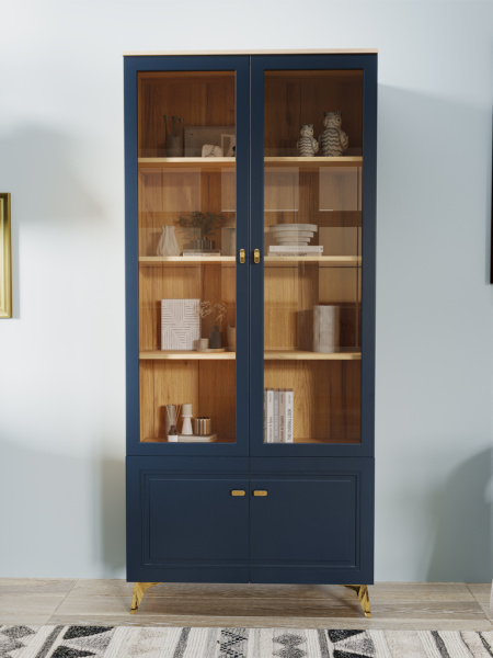 Шкаф-витрина 2-х дверная Вега Сапфир