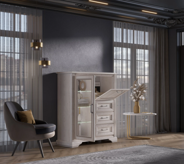 Тумба с подсветкой СТИЛИУС B169-KOM1W1B3S