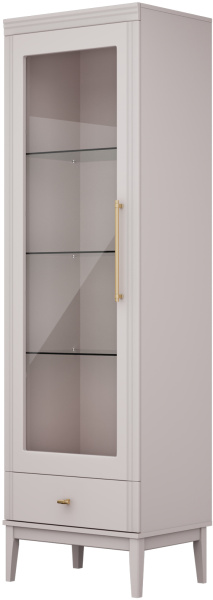 Шкаф с витриной Джали 1 дверь (ЛДСП Персидский жемчуг/МДФ (лак) Льняной)