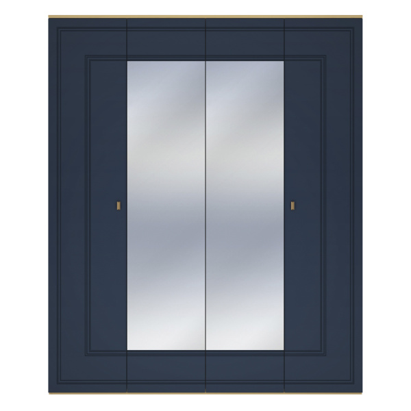 Шкаф 4-х дверный Вега Сапфир (Темно-синий софт)