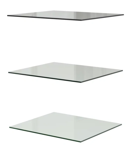 Комплект полок на шкаф с витриной двухдверный 420 мм 2 стекла Грация (КОМПЛЕКТ ПОЛОК СТЕКЛО, 420мм. 2 стекла ГОСТИНАЯ)