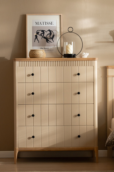 Комод Вида №32 (Фасад Ёлка, Цвет Эмаль,  Высота ножек 180)