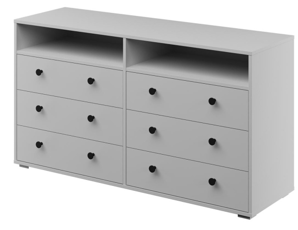 Комод Оскар 6 ящиков (6 ЯЩИКОВ  ЛДСП Белый снег/ЛДСП Белый снег)
