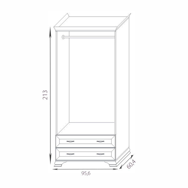 Шкаф распашной двухдверный Сиена