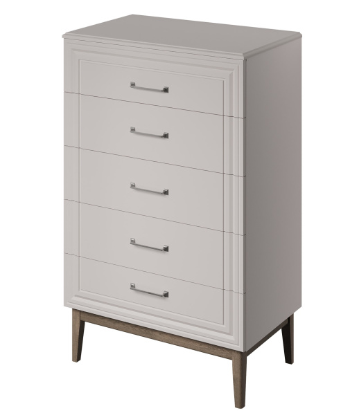 Комод Гориция 5 ящиков (NEW, 5 ЯЩИКОВ, Персидский Жемчуг/Лак Льняной)