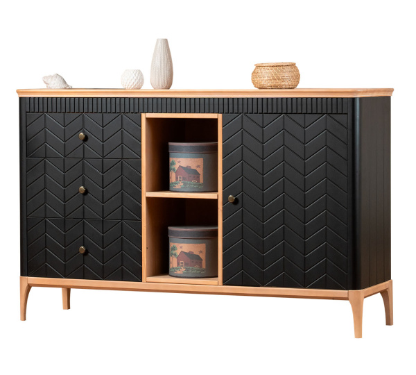 Комод Вида №12 (Фасад Ёлка, Цвет Эмаль,  Высота ножек 180)