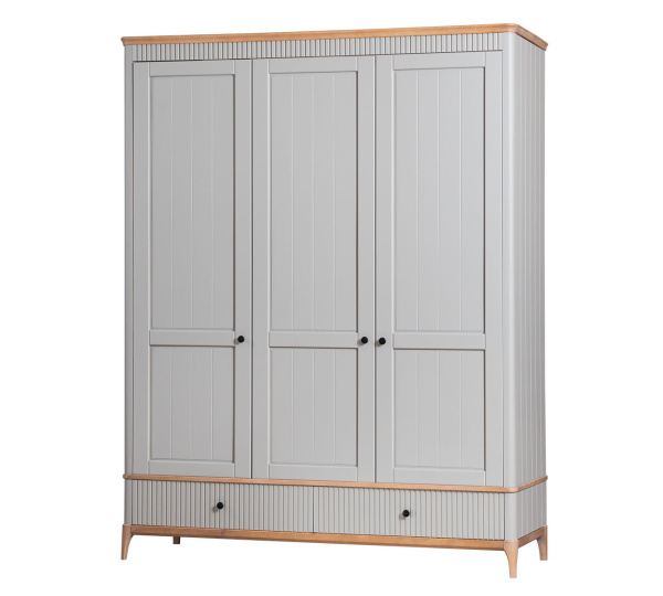 Шкаф трехстворчатый Вида №2 (Фасад Ёлка, Цвет Эмаль,  Высота ножек 180)