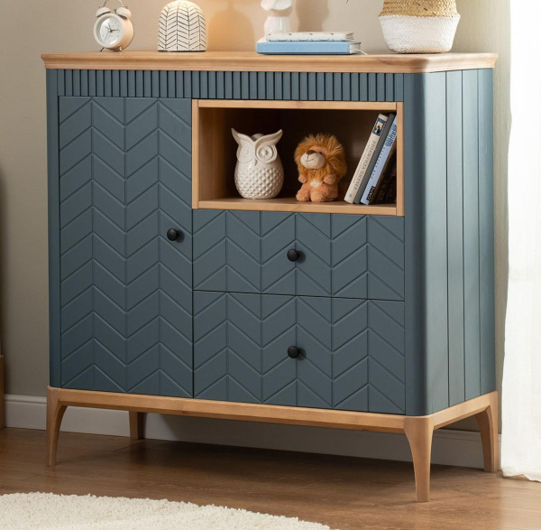 Комод Вида №15 (Фасад Ёлка, Цвет Эмаль,  Высота ножек 180)