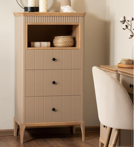 Комод Вида №33 (Фасад Ёлка, Цвет Эмаль,  Высота ножек 180)