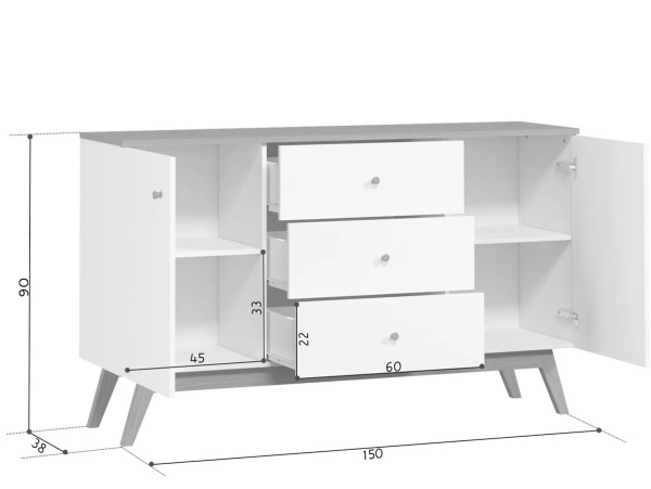 Тумба HEDA KOM2D3S