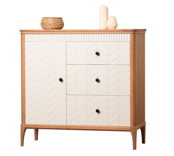 Комод Вида №5 (Фасад Ёлка, Цвет Эмаль,  Высота ножек 180)