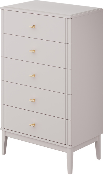 Комод Джали 5 ящиков (5 ЯЩИКОВ ЛДСП Персидский жемчуг/МДФ (лак) Льняной)