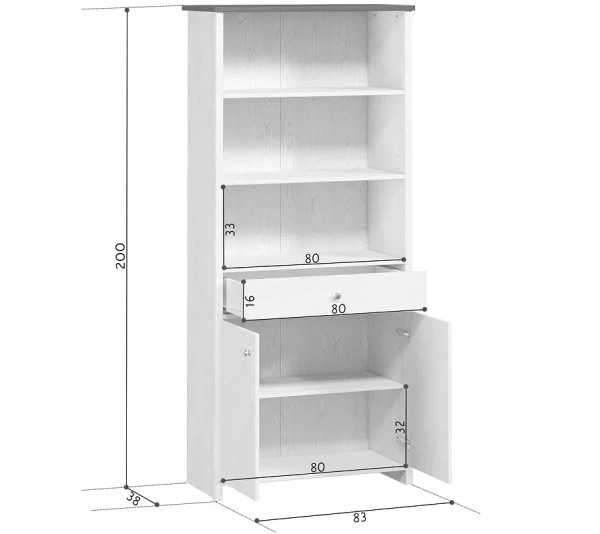 Шкаф комбинированный ПОРТО REG2D1S