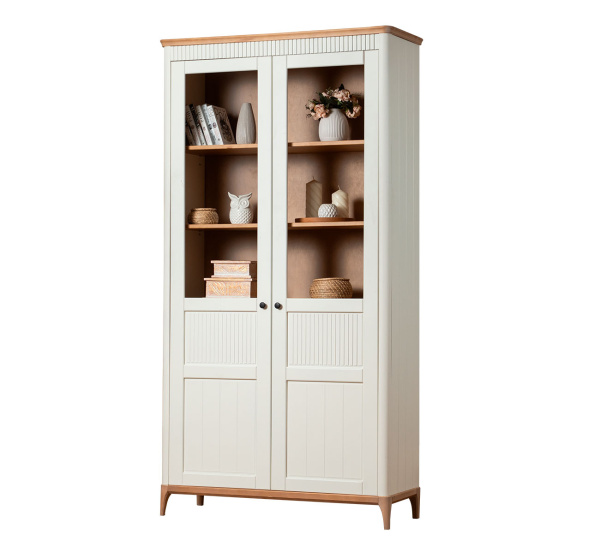 Шкаф книжный Вида №7 (Фасад Ёлка, Цвет Эмаль,  Высота ножек 180)