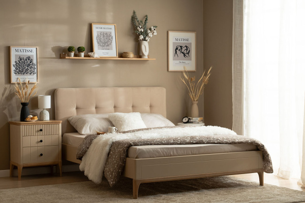 Кровать мягкая двуспальная Вида №5 (1400х1900/2000 эмаль)